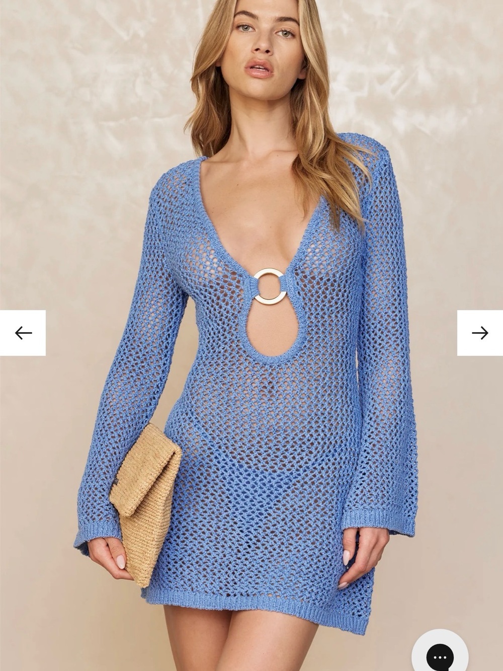 Monday Swimwear MONTEGO MINI DRESS - AZURE PETIT CROCHET